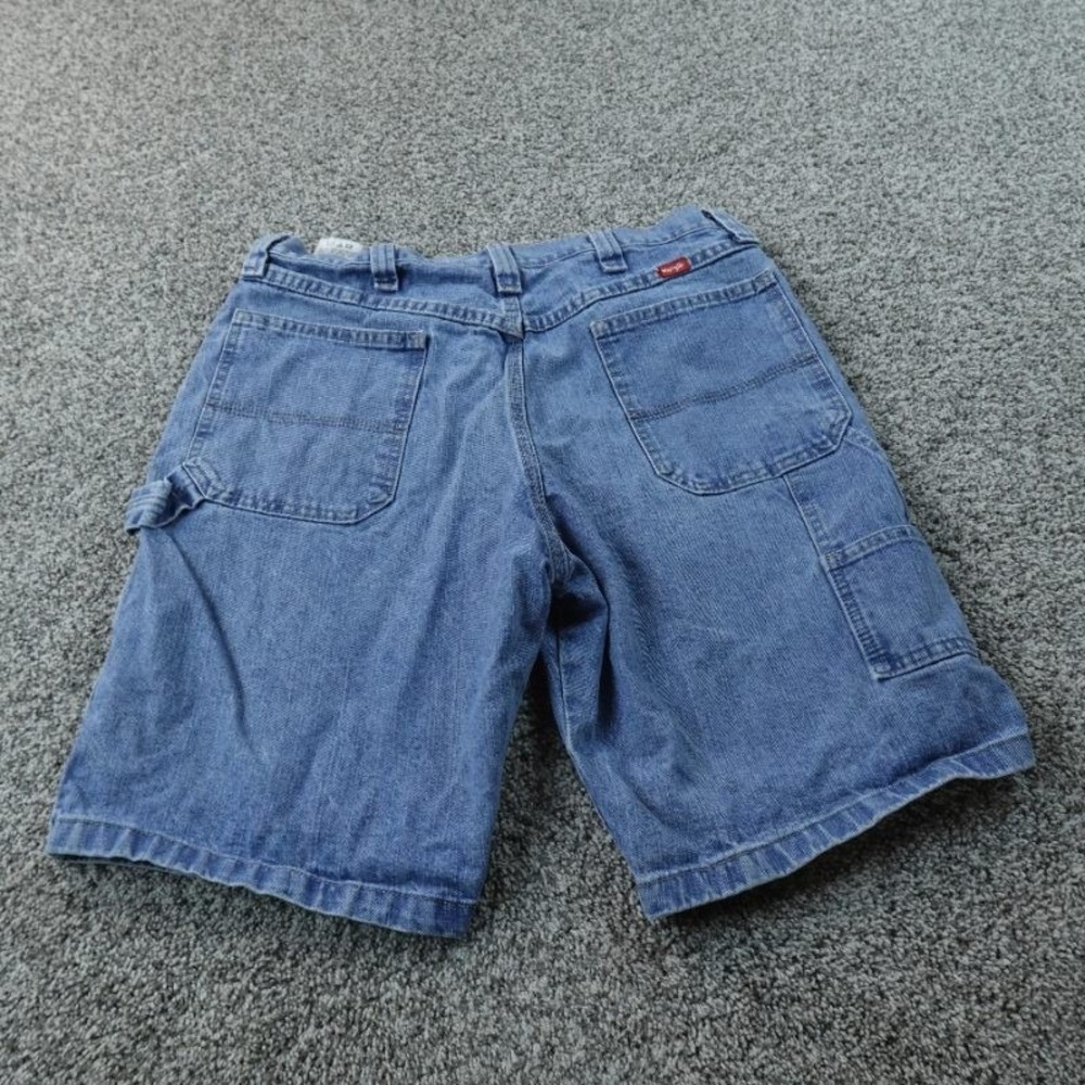 Wrangler Shorts Mens‎ 34 Blue Denim Jean Jorts Carpenter Utility Work Cargo Dad